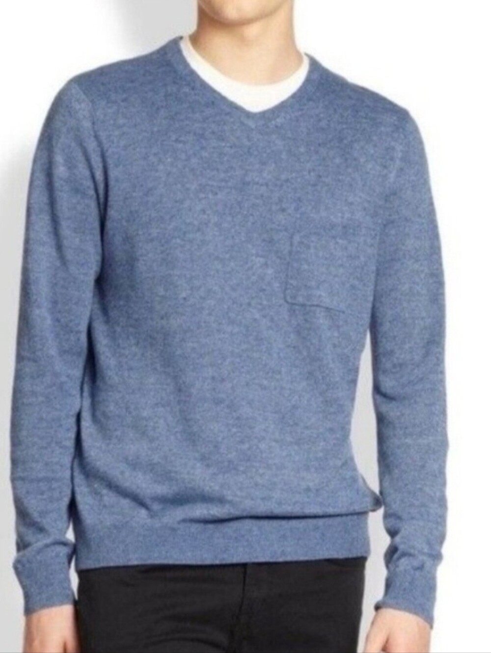 Vince Men's Sweater Linen Blend in Dark Gray. Size L